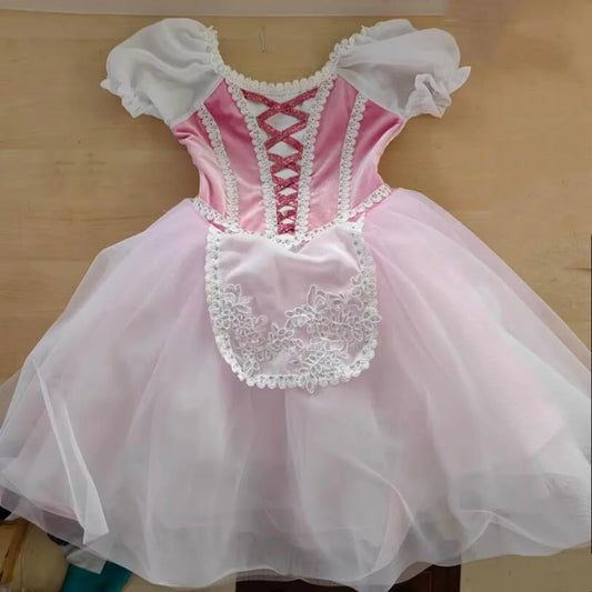 Pink Ballet Dress For Girls, Child Long Yarn Skirt Gabrielle's Daughter Giselle Costume