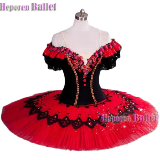 Professional Adult Or Girls's Ballet Dance Tutu Red Paquita Ballet Costume For Don Quixote Ballet Show