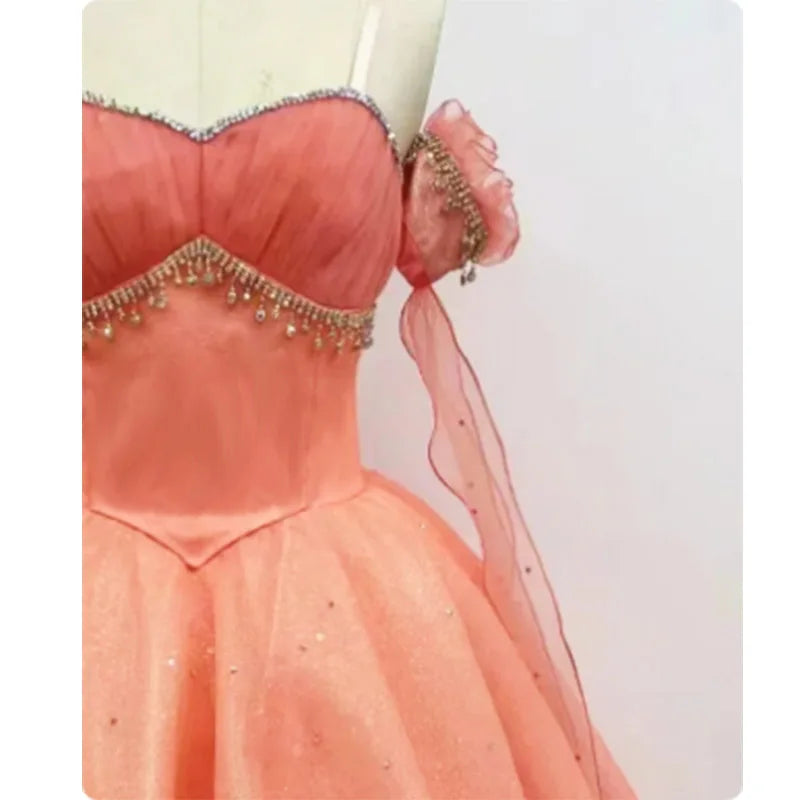 Professional Peach Ballet Tutu Dress For Pas de Trois Variation In Swan Lake,Orange Balet Costume The Awakening of Flora