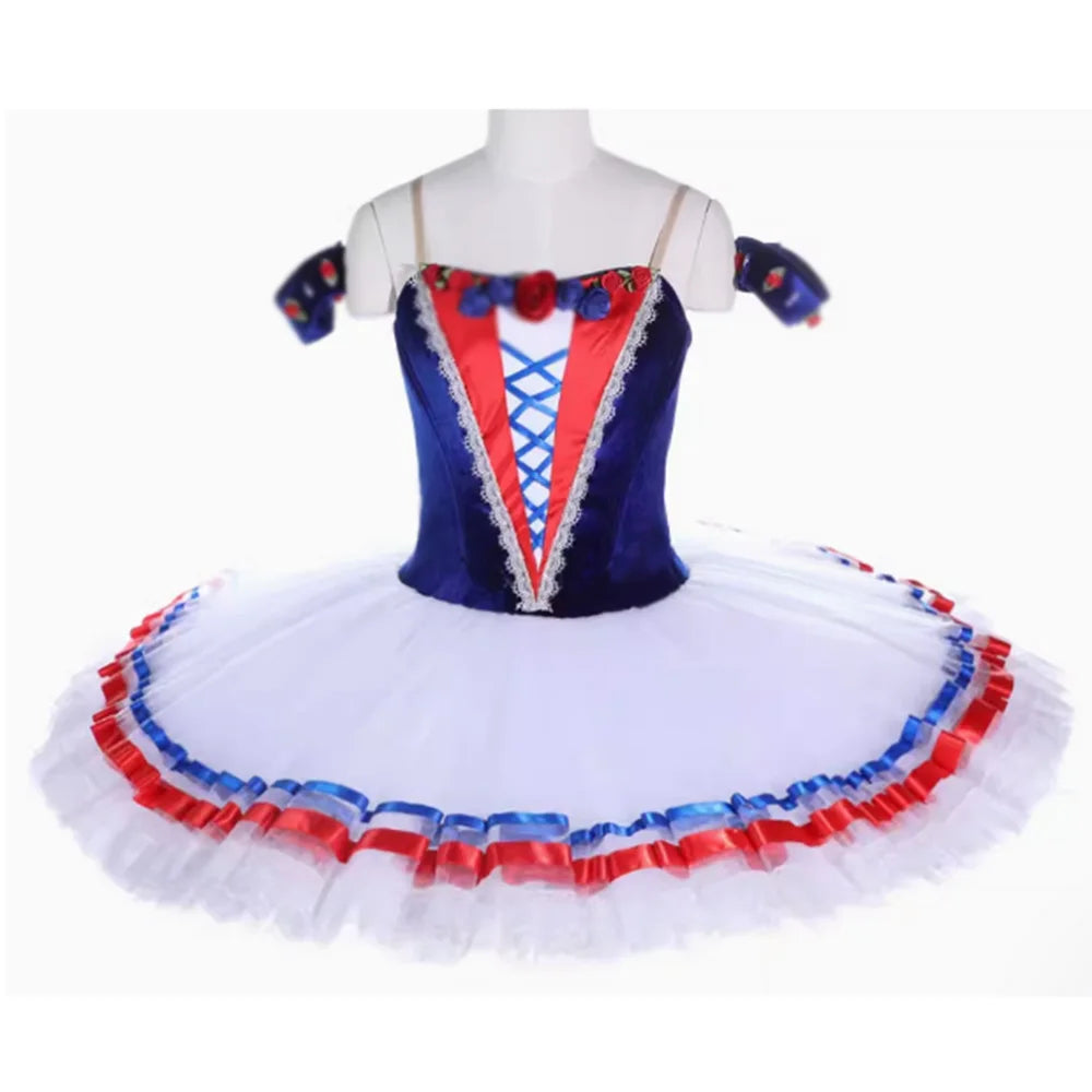 Royal Blue White Giselle Ballet Tutu Dancing Costumes For Children, Girl Nutcracker Competition Ballet Dress Drop Shipping