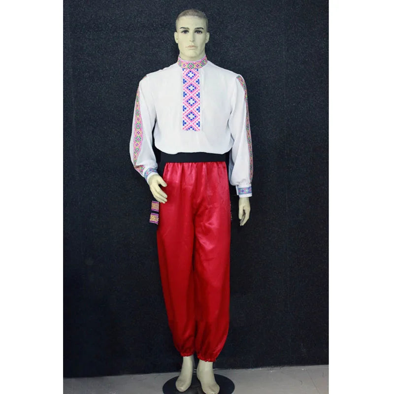 Custom Made Folk Dancing Tops For Male Jackets And Pants Trousers,  Man Or Children Russian National Suits