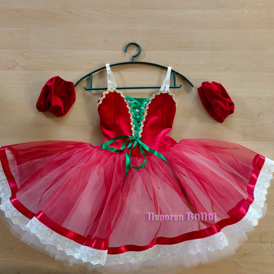 Red Chipolino Ballet Dress Dancing Costume With Headwear,Cherry Radish Competition Performance Ballerina Dress Custom Made