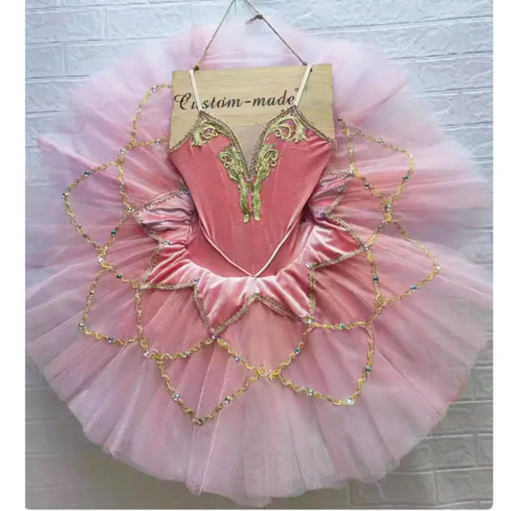 Custom Made Pink Sleeping Beauty Ballet Tutu Dress For Competition,Fairy Ballerina Dress For Girls Balet Costume Drop Ship