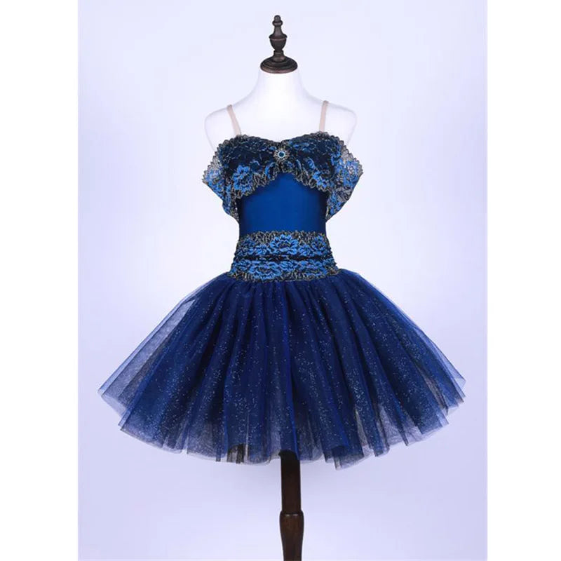 Adult or Kids Palace Queen Princess Ballet Tutu Dresses, Adult Children Royal Blue Ballet Dancing Costumes Drop Shipping