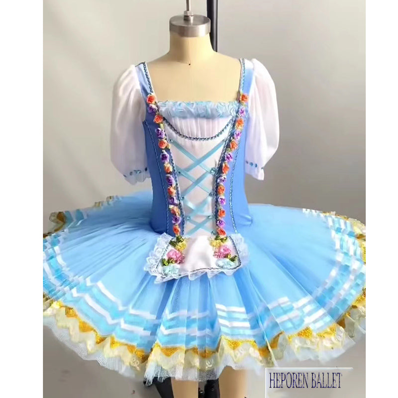 Customization Blue Giselle Ballet Tutus With Apron,Hard Tulle Ballet Tutu Dress Drop Ship