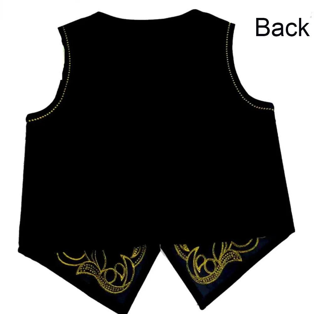 Men's Ballet Dance Vest Black Prince Embroidered Ballet Vest Stage Performance Costume