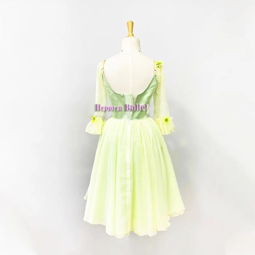 Ballet Stage Drama Sleeping Beauty Waltz Group Dance Skirt Customized Children's Adult Green Ballet Dress Performance Long Dress