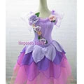 Girl Or Women Blue Ballet Tutu Dance Costume For Competitions - Giselle Bell Shaped Long Tulle Puff Dress