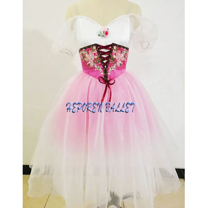 High-Quality Customized Giselle Gradient Color Soft Ballet Dresses Nightgown Skirt, Coppelia Ballet Dress Retail Wholesale HB545