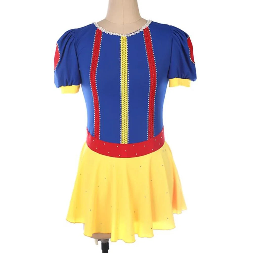 Customized Children's Adult Figure Skating Costume,  Girls' Snow White Performance Dress