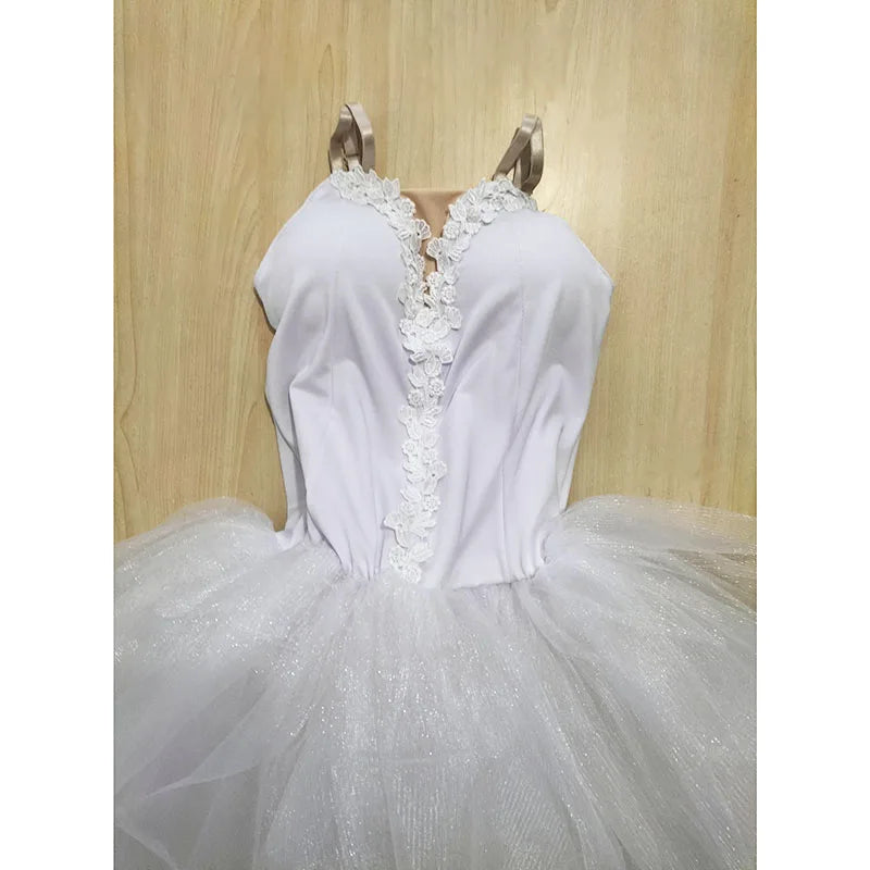 Swan Lake Ballet Dance Dress Fairy Ballet Costumes, White Romantic Ballerine Long Ballet Dress