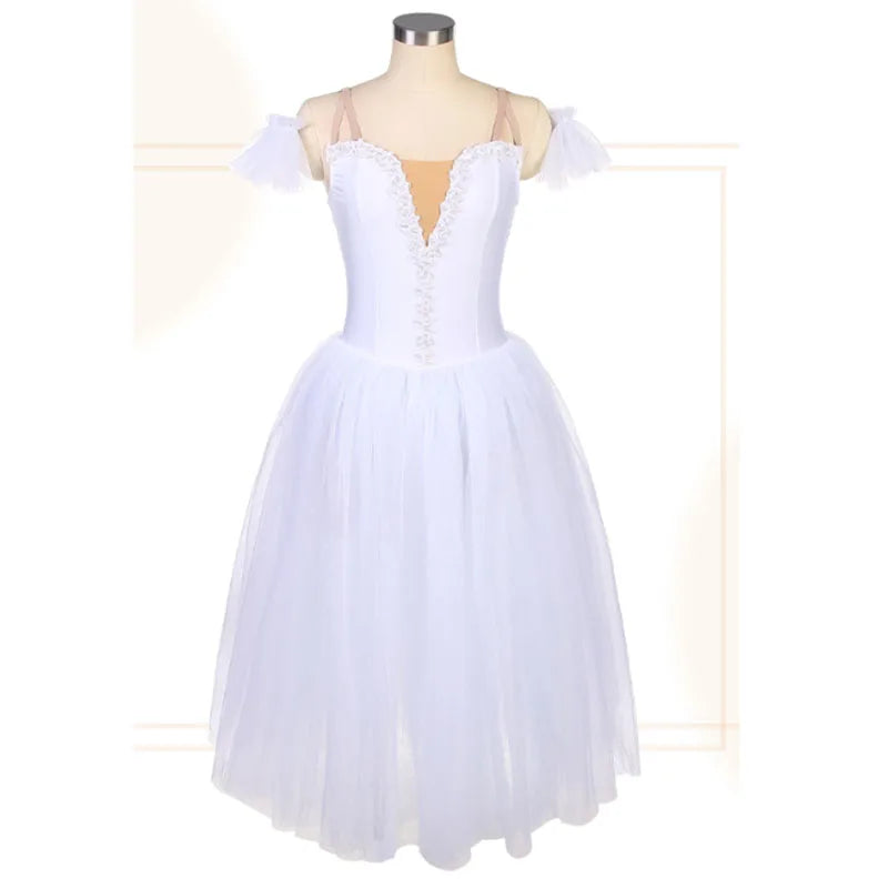 Swan Lake Ballet Dance Dress Fairy Ballet Costumes, White Romantic Ballerine Long Ballet Dress