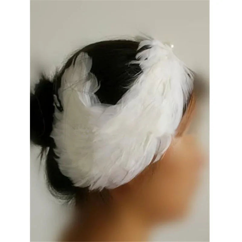 Woemn Swan Lake Ballet Feather Headwear Hand Made, Prince Beads White Feather Headband For Tutu Ballet Retail Wholesale HDE426