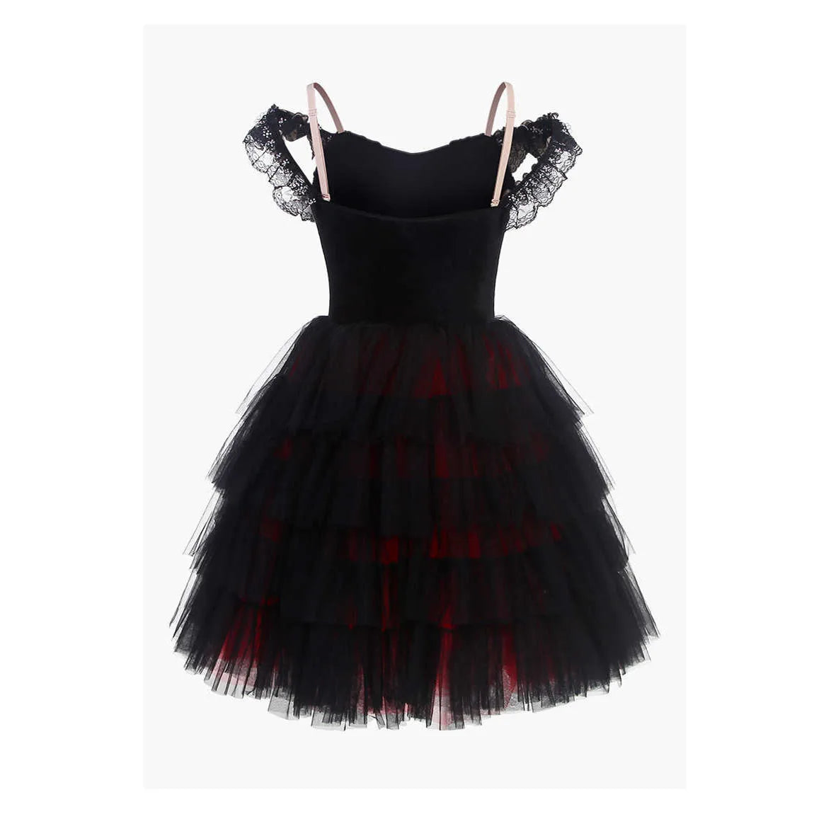 Women Or Girls'S Black Red Or Black_Purple Upper Body Velvet Long Gauze Skirt In All Seasons