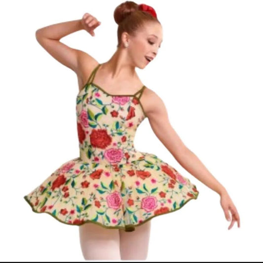 Women's Ballet Dance Performance Dresses, Modern Ballet Skirt With Blossoms And Brilliant Prints