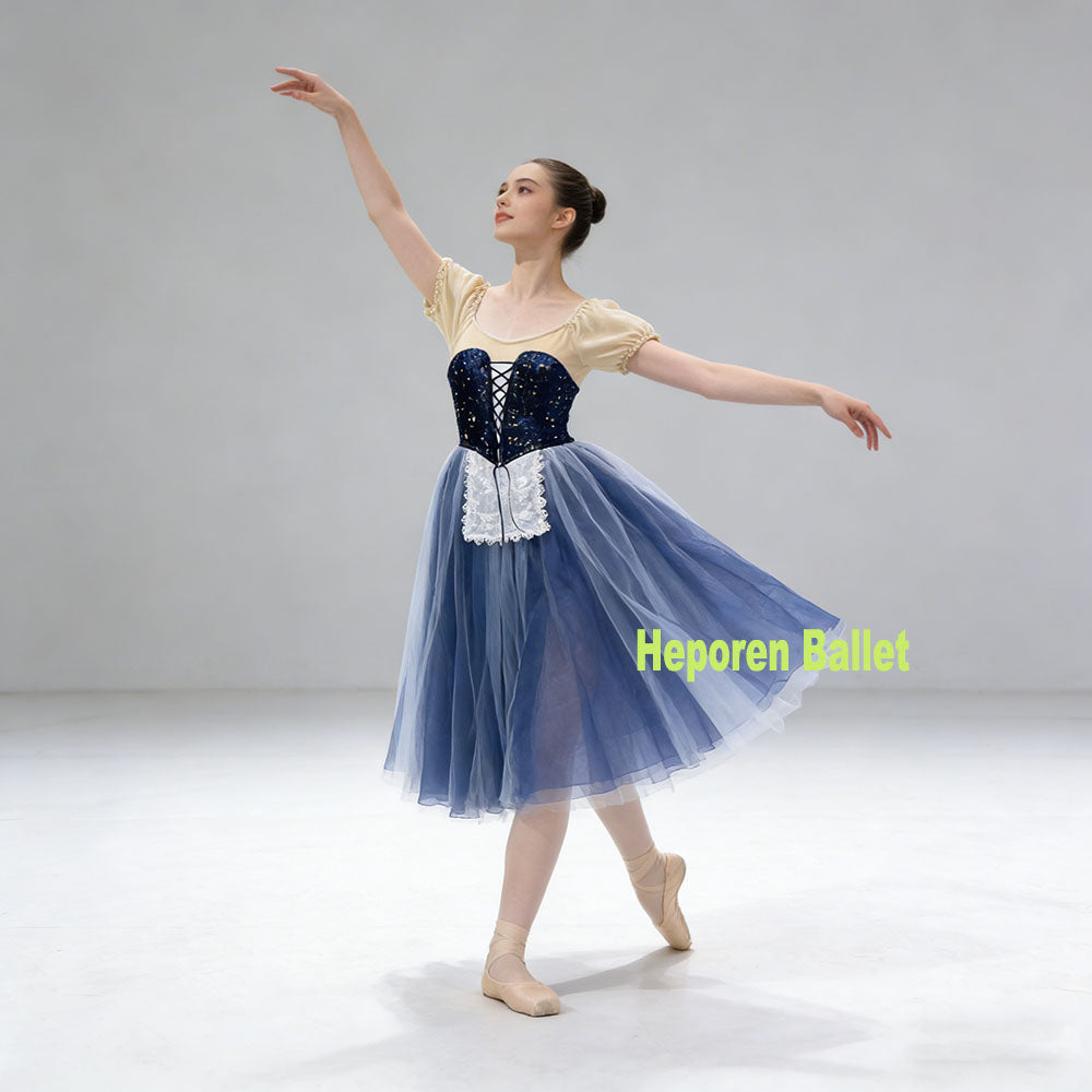 Professional Royal Blue Giselle Ballet Dress Peasant Variation Ballet Dresses