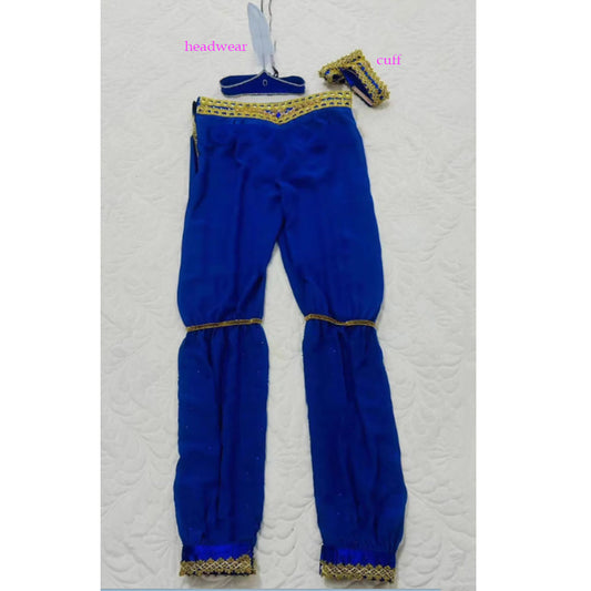 Customized Le Corsaire Man Ballet Long Pants With Headwear And Cuff/Short Sleeve,Blue Balet Pirate Costumes Diamond Decoration